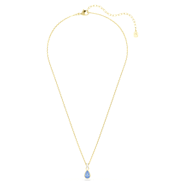Wisiorek Chroma, Szlif gruszkowy, Niebieski, Wykończenie z 18-karatowego złota - Swarovski, 5757786