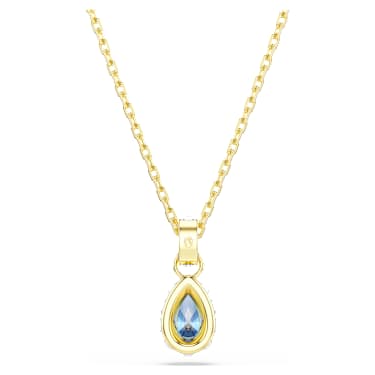 Chroma hanger, Pear-slijpvorm, Blauw, ‎18k gouden afwerking - Swarovski, 5757786