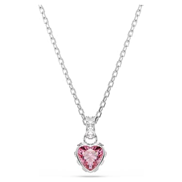 Chroma 链坠, 混合切割, 粉红色, 镀铑 - Swarovski, 5757789