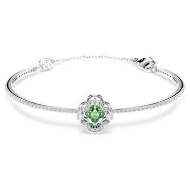 Una Angelic 手鐲, 混合式切割, 綠色, 鍍白金色 - Swarovski, 5757791