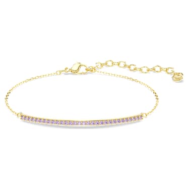Only 브레이슬릿, 라운드 컷, 퍼플, 18K 골드 피니시 - Swarovski, 5757795