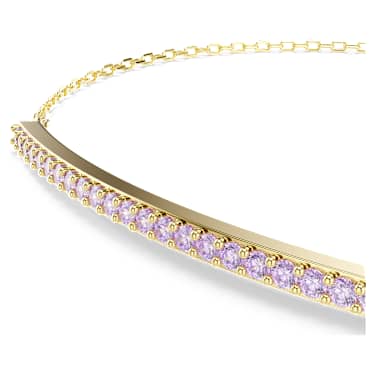 Only 手鏈, 圓形切割, 紫色, 18K 金飾面 - Swarovski, 5757795