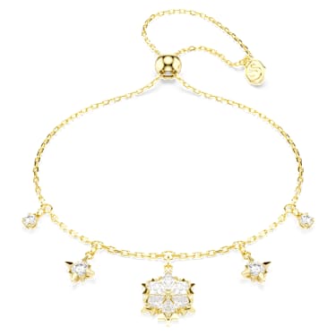 Magic 브레이슬릿, 믹스 컷, 눈꽃, 화이트, 18K 골드 피니시 - Swarovski, 5757800