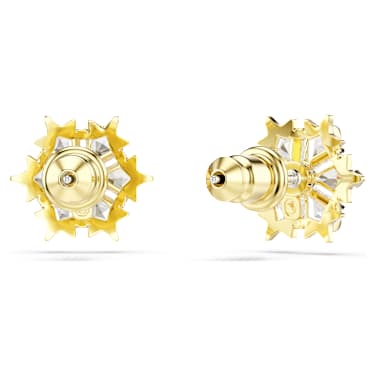 Pendientes de botón Magic, Tallas mixtas, Copo de nieve, Blancos, Acabado en oro de 18 quilates - Swarovski, 5757816