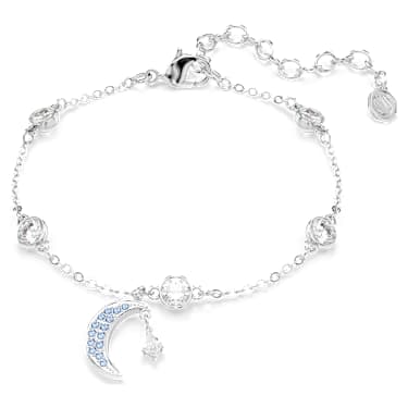 Symbolica karkötő, Körmetszéses, Hold, Kék, Ródium bevonattal - Swarovski, 5757840