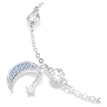 Symbolica สร้อยข้อมือ, เจียระไนทรงกลม, พระจันทร์, น้ำเงิน, เคลือบโรเดียม - Swarovski, 5757840