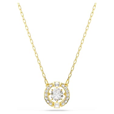 Una Angelic pendant, Mixed cuts, White, 18K gold finish - Swarovski, 5758061