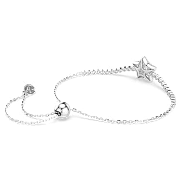 Sublima Armband, Rundslipad, Stjärna, Vit, Rodiumpläterad - Swarovski, 5758392