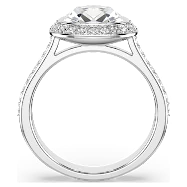 Una Angelic halo-ring, Cushion-slijpvorm, Wit, Rodium toplaag - Swarovski, 5758469