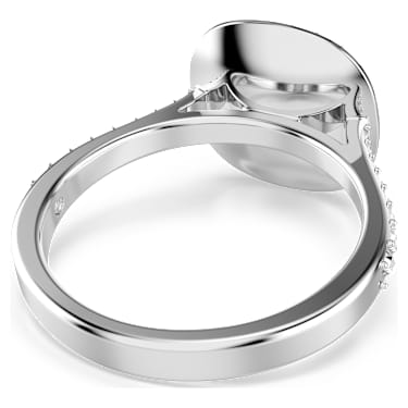 Bague halo Una Angelic, Taille coussin, Blanche, Métal rhodié - Swarovski, 5758469