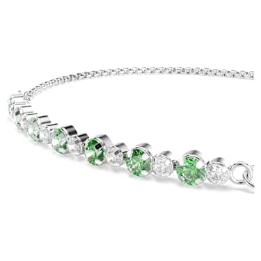 Matrix ブレスレット, ラウンドカット, グリーン, ロジウム・プレーティング - Swarovski, 5758987