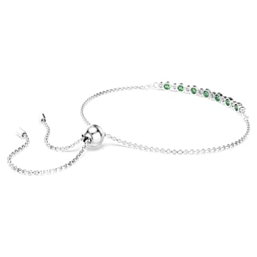 Matrix 브레이슬릿, 라운드 컷, 그린, 로듐 플래팅 - Swarovski, 5758987