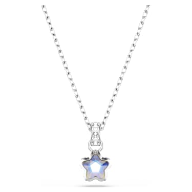 Pandantiv Chroma, Tăieturi mixte, Stea, Alb, Placat cu rodiu - Swarovski, 5759678