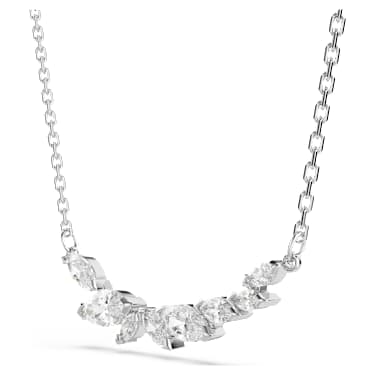 Mesmera สร้อยคอ, เจียระไนทรง Marquise, ขาว, เคลือบโรเดียม - Swarovski, 5759838