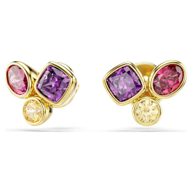 Imber 耳釘, 混合式切割, 漸層色, 鍍金（金色飾面） - Swarovski, 5760019