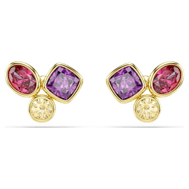 Imber スタッドピアス, ミックスカット, マルチカラー, 18Kゴールド