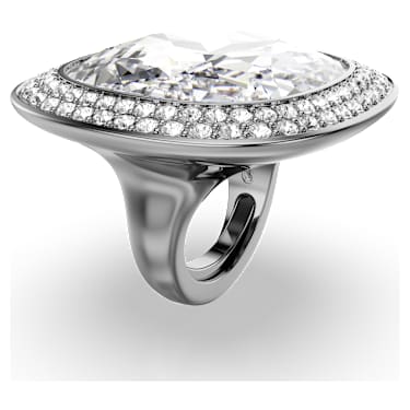 Una Angelic Cocktailring, Kissenschliff, Weiß, Rutheniert - Swarovski, 5760117
