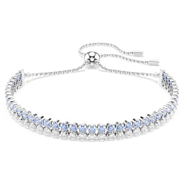 Matrix Armband, Rundschliff, Blau, Rhodiniert - Swarovski, 5760151