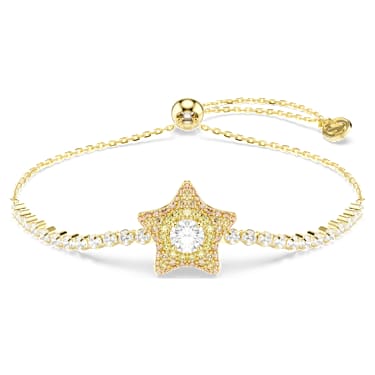 Sublima 브레이슬릿, 라운드 컷, 별, 멀티컬러, 18K 골드 피니시 - Swarovski, 5760559