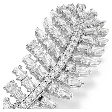 Vienna 胸针, 混合切割, 羽毛, 白色, 镀铑 - Swarovski, 5760564
