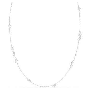 Mesmera 項鏈, 欖尖形切割, 白色, 鍍白金色 - Swarovski, 5760760
