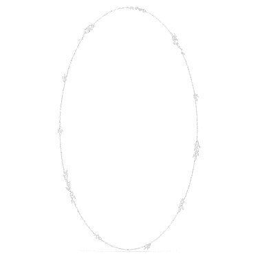 Mesmera 項鏈, 欖尖形切割, 白色, 鍍白金色 - Swarovski, 5760760