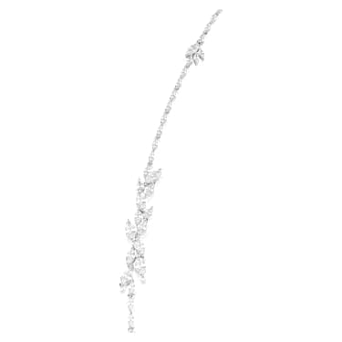 Mesmera 項鏈, 欖尖形切割, 白色, 鍍白金色 - Swarovski, 5760760