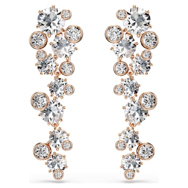 Constella ต่างหู, เจียระไนทรงกลม, ขาว, ตกแต่งผิวด้วยโรสโกลด์ 18K - Swarovski, 5760992