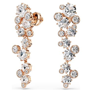 Constella ต่างหู, เจียระไนทรงกลม, ขาว, ตกแต่งผิวด้วยโรสโกลด์ 18K - Swarovski, 5760992