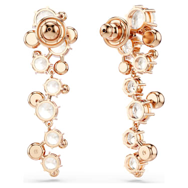 Constella ต่างหู, เจียระไนทรงกลม, ขาว, ตกแต่งผิวด้วยโรสโกลด์ 18K - Swarovski, 5760992