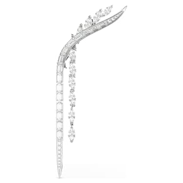 Mesmera brooch, Mixed cuts, White, Rhodium plated - Swarovski, 5761004