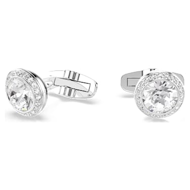 Una Angelic กระดุมข้อมือเสื้อ, เจียระไนทรงกลม, สีขาว, เคลือบโรเดียม - Swarovski, 5761046