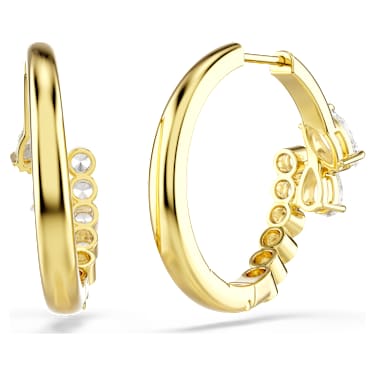Anneaux d'oreilles Mesmera, Tailles variées, Blanches, Doré à l’or 18 carats (750/1000) - Swarovski, 5761975