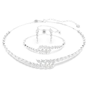 Mesmera Set, Set (3), Navettslipning, Vit, Rodiumpläterad - Swarovski, 5762135