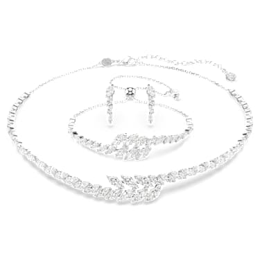 Mesmera เซ็ต, เซ็ต (3 ชิ้น), เจียระไนทรง Marquise, เขียว, เคลือบโรเดียม - Swarovski, 5762135