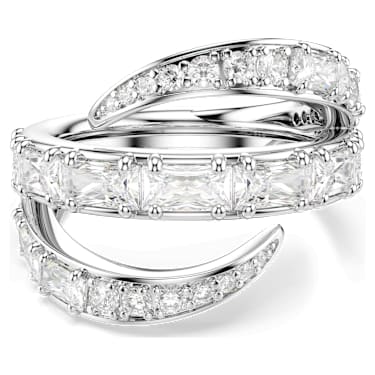 Inel Vienna, Tăieturi mixte, Lebădă, Alb, Placat cu rodiu - Swarovski, 5762204