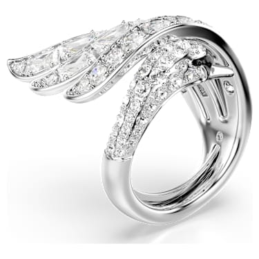 Bague cocktail Vienna, Tailles variées, Cygne, Blanche, Métal rhodié - Swarovski, 5762206