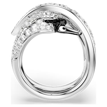Vienna Cocktailring, Verschiedene Schliffe, Schwan, Weiß, Rhodiniert - Swarovski, 5762206