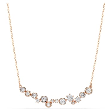 Constella necklace, Round cut, White, 18K rose gold finish - Swarovski, 5762348