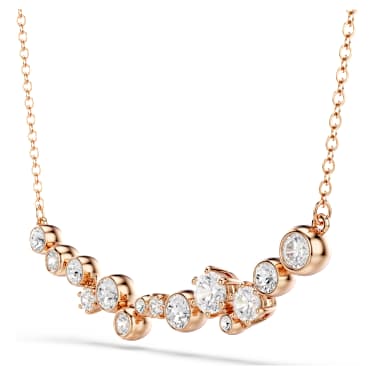Constella necklace, Round cut, White, 18K rose gold finish - Swarovski, 5762348