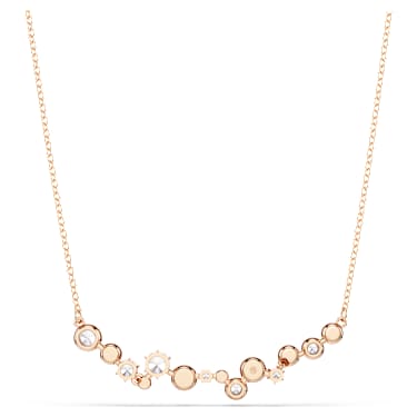 Constella necklace, Round cut, White, 18K rose gold finish - Swarovski, 5762348