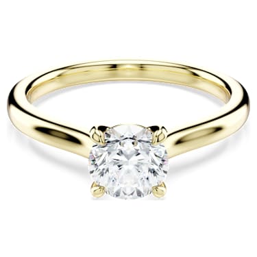 Eternity solitaire ring, Lab-grown diamonds 1.0 ct tw, Round shape, White, 14K yellow gold - Swarovski, 5762541