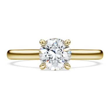 Eternity solitaire ring, Lab-grown diamonds 1.0 ct tw, Round shape, White, 14K yellow gold - Swarovski, 5762541