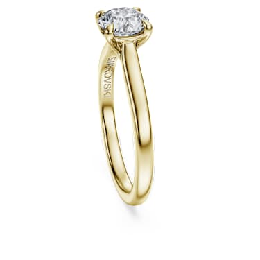 Eternity solitaire ring, Lab-grown diamonds 1.0 ct tw, Round shape, White, 14K yellow gold - Swarovski, 5762541