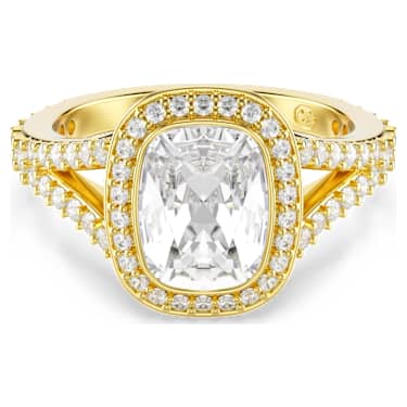 Una Angelic 링, 쿠션 컷, 화이트, 18K 골드 피니시 - Swarovski, 5762626