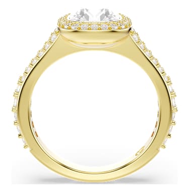 Una Angelic ring, Cushion cut, White, 18K gold finish | Swarovski