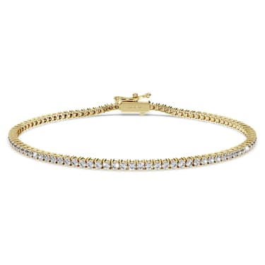Bracelet Tennis Eternity, Diamants créés en laboratoire 1,5 ct tw, Forme ronde, Blanc, Or jaune 14 carats - Swarovski, 5763008