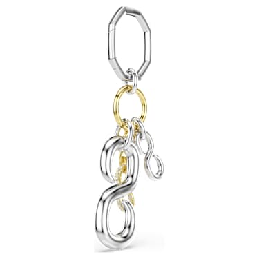 Bag charm, Round cut, White, Mixed metal finish - Swarovski, 5763019