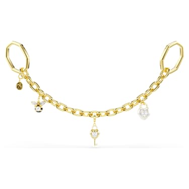 手袋墜飾, 混合式切割, 白色, 鍍金色色調 - Swarovski, 5763021