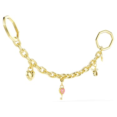 Bag charm, Mixed cuts, White, Gold-tone plated - Swarovski, 5763021
